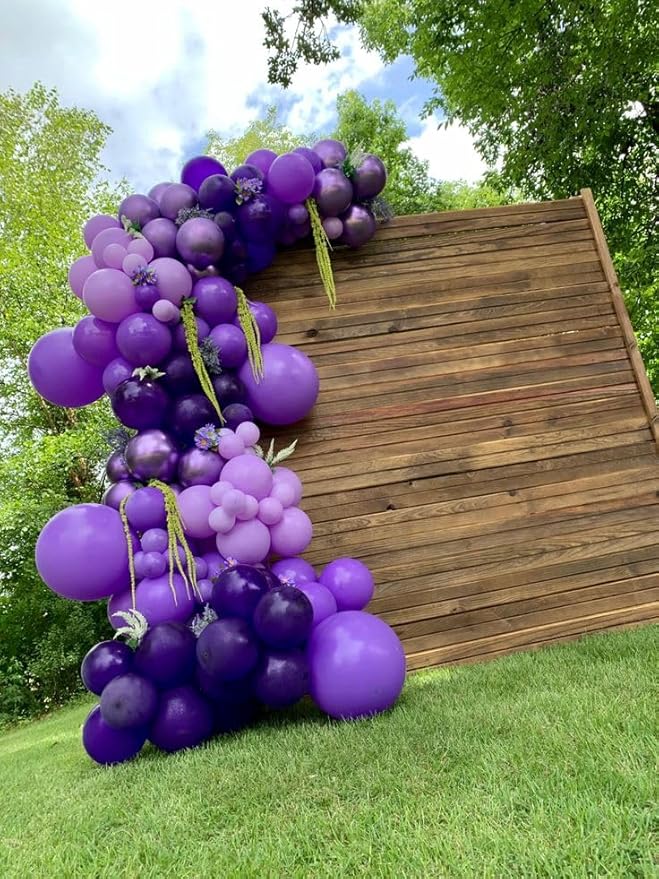 Purple Latex Balloon Set - 50 Pcs 12 Inches Dark Purple Balloons Metallic Purple Balloons for Birthday Wedding Baby Shower Party Decoration