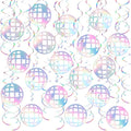Disco Ball Hanging Swirls, 48Pcs 70s Disco Party Swirl Ceiling Decorations Colorful Disco Ball Ceiling Streamer for Hippie 1970s Party Birthday Supplies