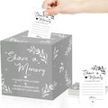 Pajean 50 Pcs Share a Memory Cards for Collections of Life, Memory Cards Box for Guest Ideas Funeral Graduation Wedding Bridal Shower Birthday Anniversary Retirement(Grey,Trendy)