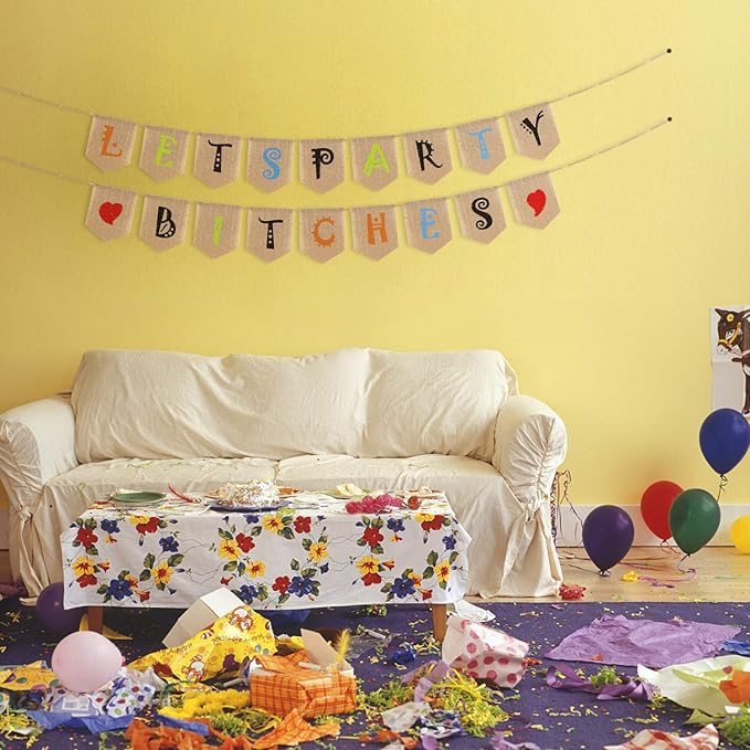 30Pcs Hand-Painted DIY Burlap Banners - for Kid Adults Party Decor