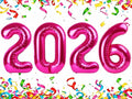 Hot Pink 2026 Number Balloon, 2026 Balloons Hot Pink 40 Inch, Pink Graduation Decorations 2026 Party Supplies, Balloons for New Years Eve