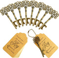WODEGIFT 100 PCS Key Bottle Openers,Vintage Skeleton Key Bottle Opener with Escort Card Tag and Key Chains, Rustic Decoration for Wedding Favors,Return Gifts for Housewarming(Bronze)