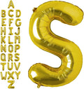 40 Inch Gold Letter S Balloons, DIY Phrase Foil Alphabet Letter S Balloons DIY Word S Banner for Birthday Anniversary Celebration Graduation Party Supplies Decoration