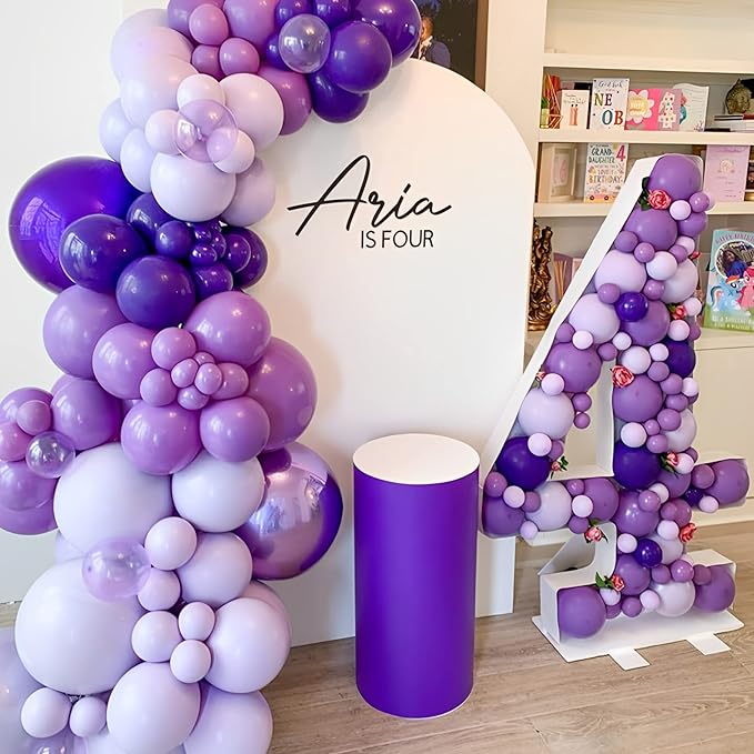 105pcs Dark Purple Balloons 12inch Party Latex Balloons for Birthday Baby Shower Halloween Wedding Valentine's Day Party Bachelorette Decorations
