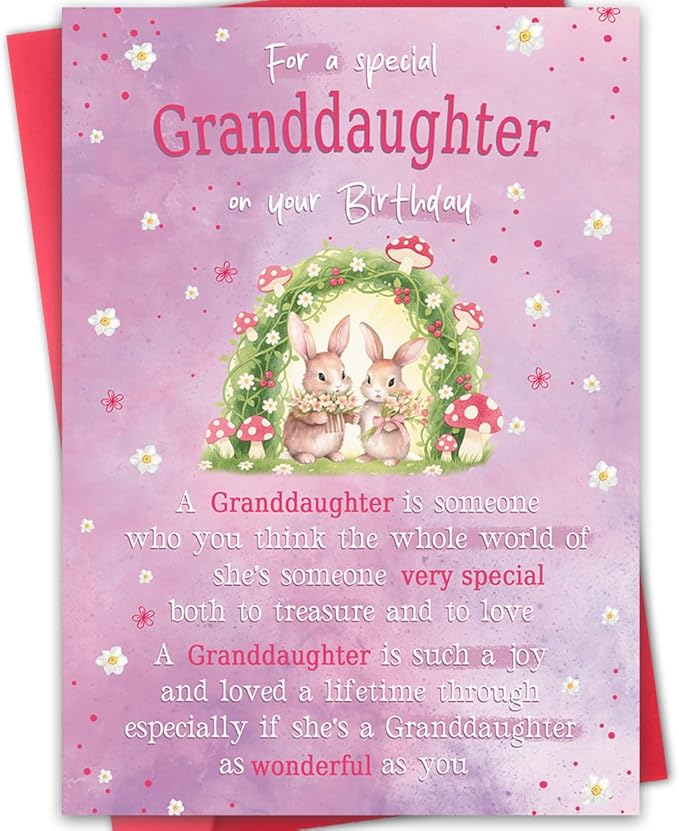 Granddaughter Birthday Card,Birthday Gift from Grandma Grandpa