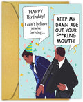PIUST Funny Birthday Card Meme, Keep My Dawn Age Out Your fucking Mouth card, Will Smith Slaps Chris Rock Happy Birthday Card, Oscars Meme Birthday Cards (20)
