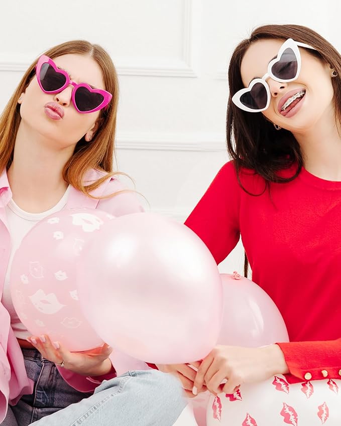20 Pairs Heart Shaped Sunglasses for Women Colorful Glasses Fun Trendy Transparent Heart Sunglasses Party Favor