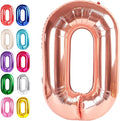 Rose gold 40 Inch 0 Number Balloons, 0 Decorations for 10 20 30 40 50 60 70 80 90 100 Birthday, Rose gold Foil Giant Birthday Graduations Anniversary Party Balloon