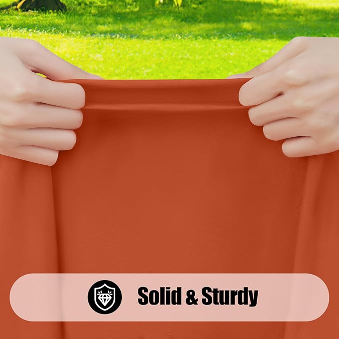 Smiry 2 Pack Rectangle Picnic Table Cloth, Waterproof Elastic Fitted Tablecloths, Washable Polyester Rectangular Patio Table Cover for Camping, Indoor and Outdoor (Rust, 30"x96")