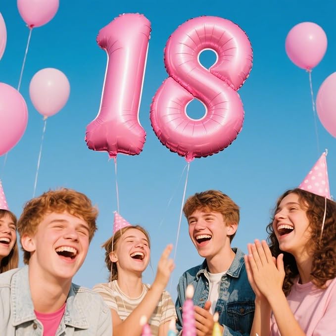 Pink Number 8 Balloon 40 Inch,Jumbo Giant Mylar Pink Number 8,Big Large Foil Helium Number Balloons, Balloons for 18 28 80 Birthday Party Decorations Supplies Anniversary Celebration