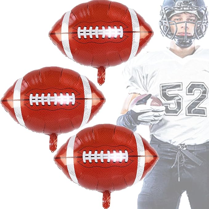 Rugby Balloons Football Foil Balloons for Football Themed Party Birthday Party Supplies Decorations Sports Theme Party Favors Decorations Sports Ballons Arch Kits Party Balloon Sets 3pcs