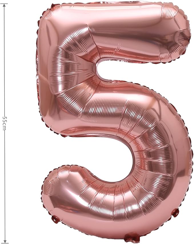 YPSelected 32 Inch Large Foil Helium Number Balloon Birthday Wedding Party 0-9 (Rose Gold, 5)