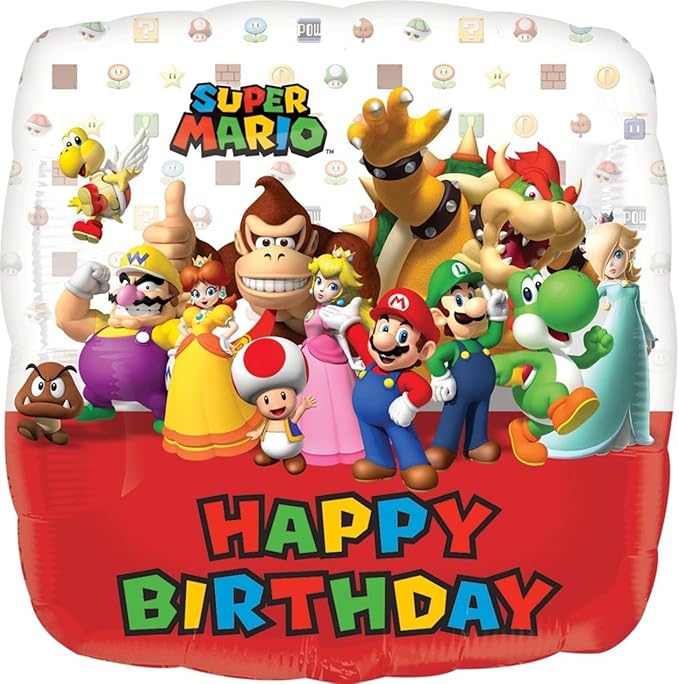 Anagram Mario Bros Party Supplies 4th Birthday Balloon Decorations