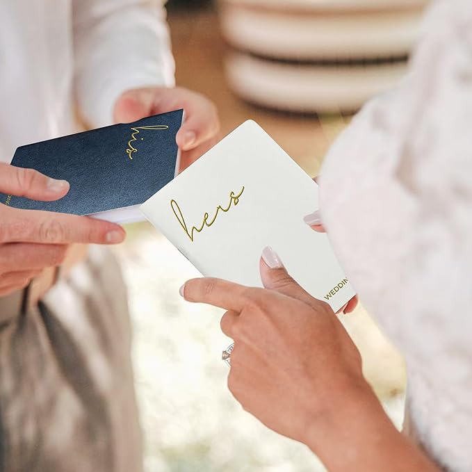 WeddingGiftsWedding Vow Books His and Hers, Wedding Vow Books with Soft Touch Gold Foil Engraving, Wedding Essentials, Wedding Accessories