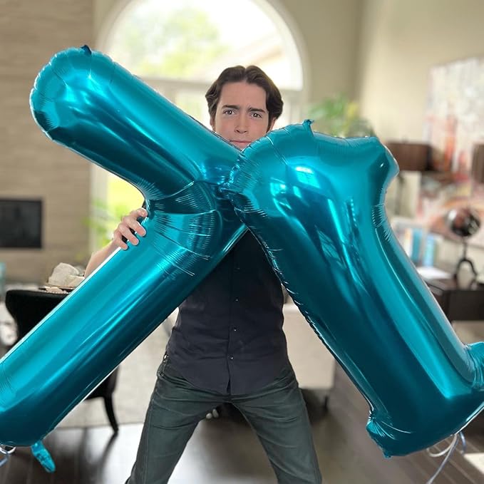 Light Blue Number 1 Balloon for First Birthday 40 Inch, 1st One Number Balloons Birthday Decorations for Girl Boy Toddler Baby