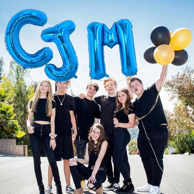 TONIFUL 40 Inch Giant Blue Letter C Balloons - Foil Mylar Big Alphabet Balloons for 2026 Graduation Birthday Party, Anniversary & New Year