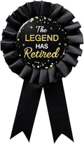 WOWOPA The Legend Has Retired Badge Pin, Black Satin Fabric Retired and Retirement Farewell/Going Away Corsage Button Pin Party Decoration