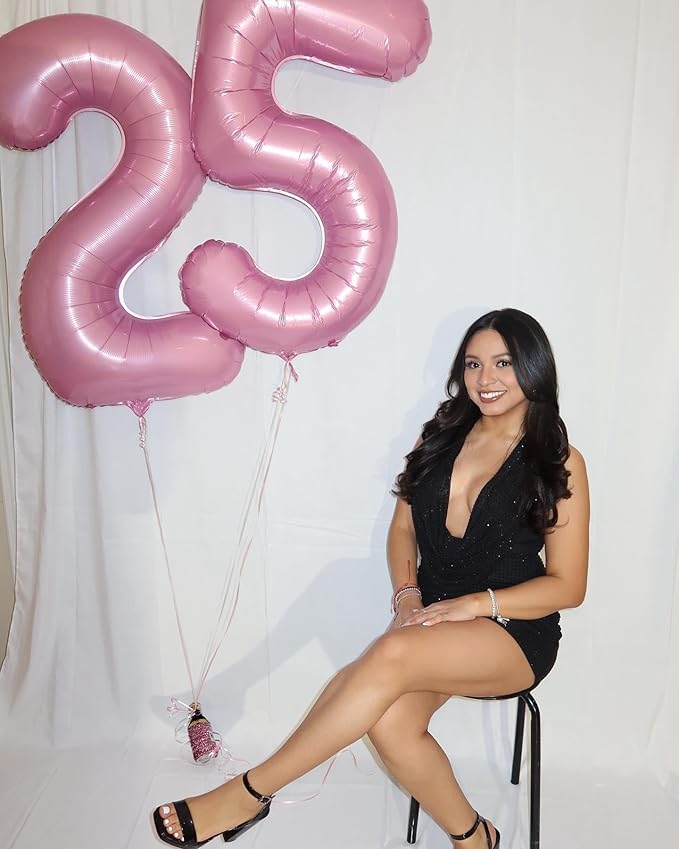 40 Inch Pearlescent Pink Number 8 Balloon, Giant 8 Number Balloons for 8th Birthday Decorations, Party Supplies for Baby Boy Girl, Pearlescent Pink Party Decor