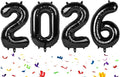 Black Number Balloons Party Decorations for 2026, 40 Inch Happy New Years Decorations 2026, Black Large 2026 Numbers for Graduation