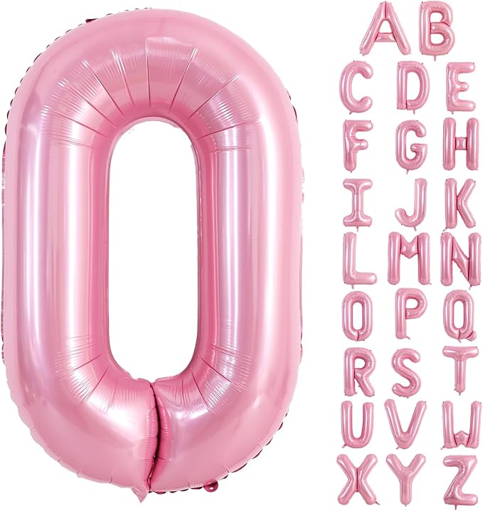 TONIFUL 40 Inch Large Pink Letter O Balloons Giant Foil Mylar Alphabet Balloon for Birthday Party Anniversary Baby Shower Wedding Supplies Decorations