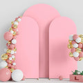 Wokceer Wedding Arch Backdrop Cover 7.2FT, 6FT, 6FT Spandex Set of 3 Wedding Arch Stand Covers Round Top Chiara Backdrop Stands Cover for Birthday Party Ceremony Banquet Decor Pink