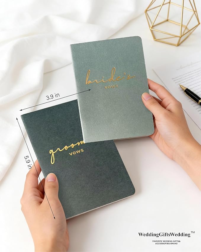 Vow Books His and Hers Wedding Vow Books Bride and Groom Vow Books Wedding Essentials Wedding Accessories(XZ-GB-Sage)