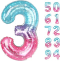 Starry Sky 3 Balloon, Number Balloons 40 Inch, 3rd Birthday Decorations for Kids Girls Women Party Supplies for Party Decorations, Number 3 Balloon