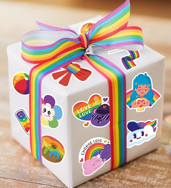 Pride Stickers,100Pcs Pride Accessories, Rainbow Sticker for for Trans Bi Lesbian LGBTQ+ Gay Pride Stuff Accessories, Celebration Parades Home Decor Party Supplies Festivals