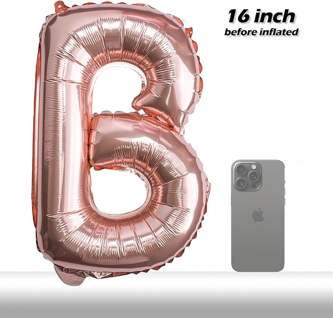 [20 Pcs] 16" Rose Gold Foil Number Balloons (2 sets of 0-9) - Mylar Aluminum Hanging Decorations for Graduation, Birthday, Christmas & New Year's Eve Parties