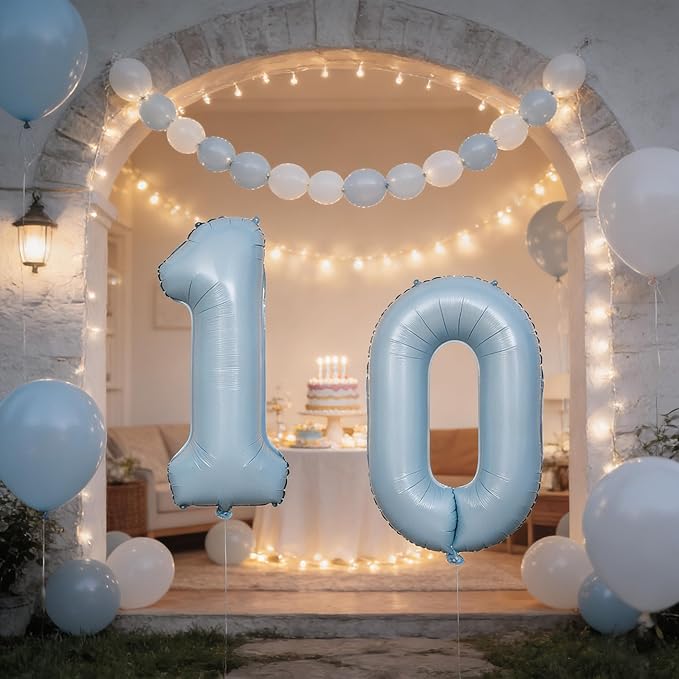 40 In Matte Blue Number Balloons Helium Foil Mylar Balloon Birthday Party banquet Decoration Digital 8
