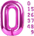 Number 0 Balloons 40 Inch Rose Purple Number Balloons for 10 20 30 40 50 60 70 80 90 100 Numbers Balloon Birthday Decorations Wedding Event Baby Shower