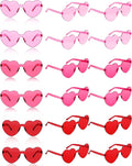 Frienda 20 Pairs Heart Shaped Sunglasses Rimless Candy Color Glasses for Women Men Party Favor