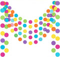 5 Pack Colorful Dots Garland Banner, 65.5 ft Paper Circle Hanging Streamers Rainbow Round Dot Bunting Backdrop for Birthday Classroom Homecoming Wedding Holiday Party Decorations