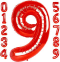 40 Inch Red Numbers 9 Balloon, Balloons Decorations for 9 19 90 Birthday Party, Engagement, Wedding, Graduations, Photo Shoot Supplies