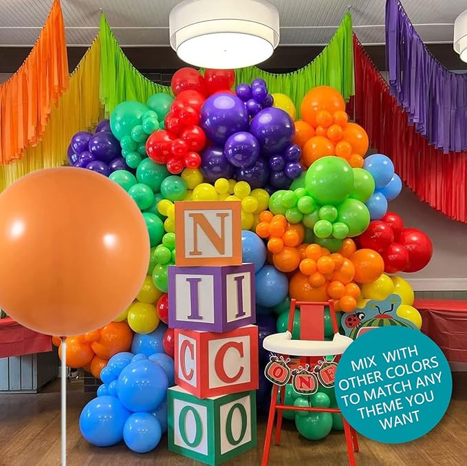 15pcs 24 Inch Balloons Large Assorted Balloons Thick Latex Heavy Duty Balloon Round Big Giant Globos Grandes Huge XXL Jumbo stuffing Colorful Ballons Wedding Birthday Rainbow Party Decorations