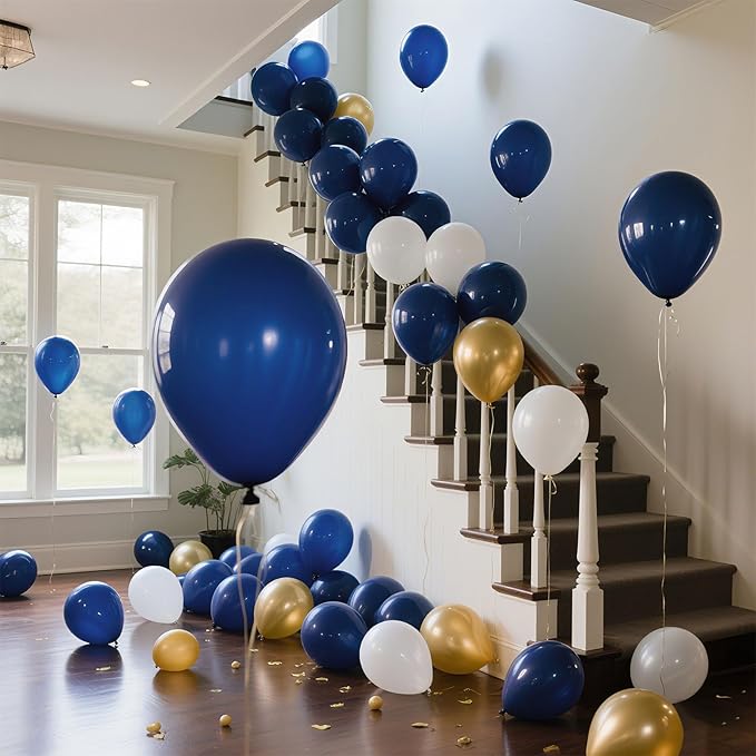 Navy Blue Balloons Latex Party Dark Blue 30 Pack 18 inch Round Navy Balloons for Wedding Graduation Birthday Party Backdrop Decorations