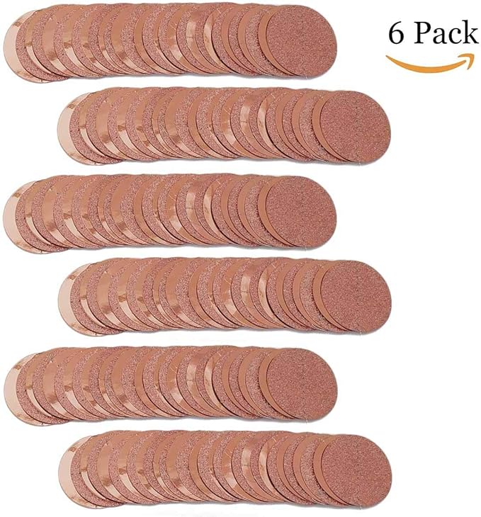 TTSAM 6 Pcs Rose Gold Paper Circle Dots Garland, 52 Feet, Perfect for Birthday, Bachelorette, Engagement, Wedding Parties, Reusable, Pre-strung