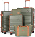 CONCEPTEN Luggage Sets 5 Piece, Suitcases with Wheels, Hardshell Suitcase Set, ABS Carry on Luggage Set with TSA Lock, Travel Luggage