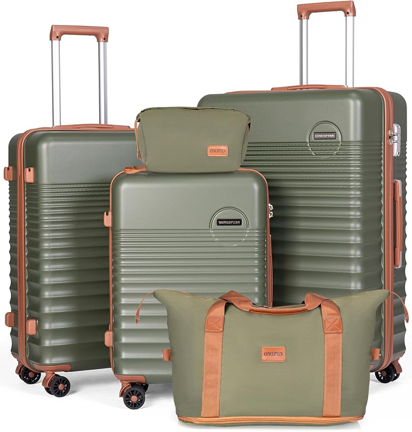 CONCEPTEN Luggage Sets 5 Piece, Suitcases with Wheels, Hardshell Suitcase Set, ABS Carry on Luggage Set with TSA Lock, Travel Luggage