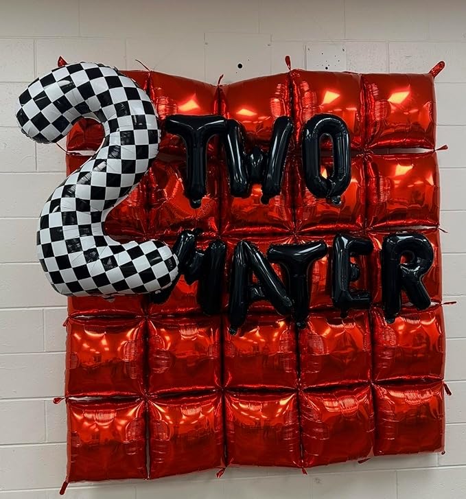 Black Red Square Foil Balloon Wall,25Pcs Double Sided Foil Balloons Backdrop Helium Tunnel Arch Garland Kit for Birthday New Year Eve Graduations Bridal Anniversary Party Decorations