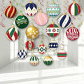 Christmas Ball Hanging Swirl, 48Pcs Merry Christmas Ball Foil Swirls Ceiling Streamers Hanging Decorations for Xmas Indoor Outdoor Party Supplies﻿