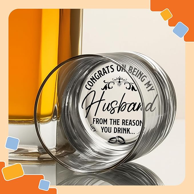 NewEleven Valentines Gifts for Husband from Wife – Husband Birthday Gifts, Wedding Anniversary Present, Unique Husband Birthday Gift Idea, Romantic Gift for Him – Whiskey Glass