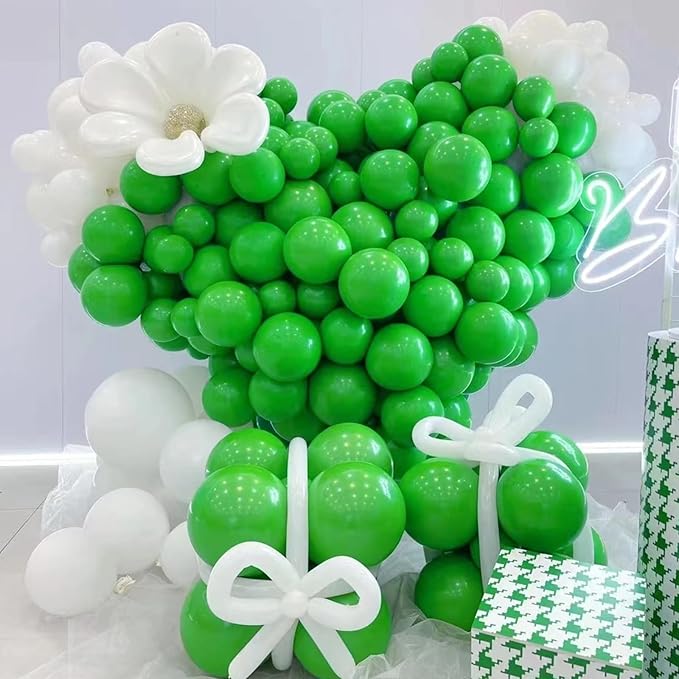 Green Balloons 12 Inch 100 Pack Thicken Latex Green Balloons for Christmas Party Decorations