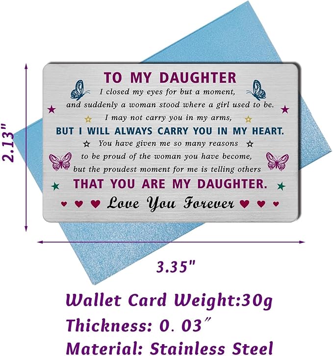 EE&YU Daughter Card Gifts - Favorite Daughter Birthday Graduation Card from Mom, I Love and Proud Adult Daughters Presents