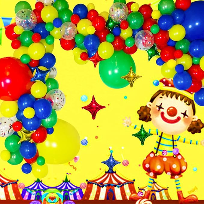 Red Blue Green Yellow Balloons 100 Pack 12 Inch Matte Blue Yellow Red Green Latex Balloon for Carnival Circus Balloon arch Kids Birthday Baby Shower Party Decorations