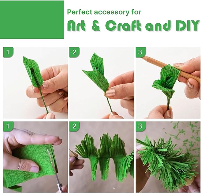 PartyWoo Crepe Paper Streamers 4 Rolls 328ft, Pack of Lime Green Crepe Paper for Party, Wedding, Birthday, Baby Shower Decorations (1.8 Inch x 82 Ft/Roll)