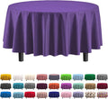 Exquisite 12-Pack Premium Plastic Tablecloth 12-Pack Premium Plastic 84-Inch Round Tablecloth - Purple