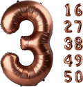 40 Inch Dark Brown Balloon Number 3 Balloon,Number Balloons Chocolate Big Giant Jumbo Number 3 Foil Mylar Balloons for 13th Birthday Party Anniversary Events,Wedding Anniversary Party Decorations