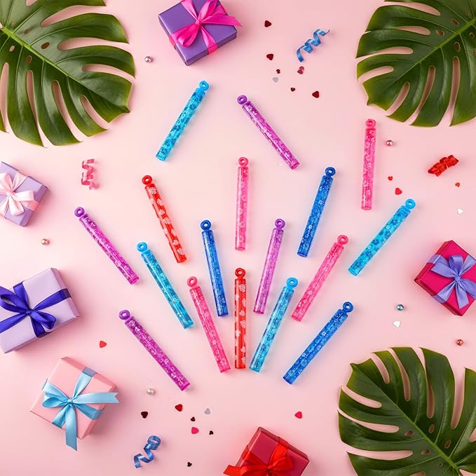 32 Pcs Hibiscus Flower Bubbles Wands Hawaiian Bubble Party Favors for Adult Hawaii Summer Tropical Activity Birthday Gifts Carnival Goody Bag Stuffers Wedding Supplies