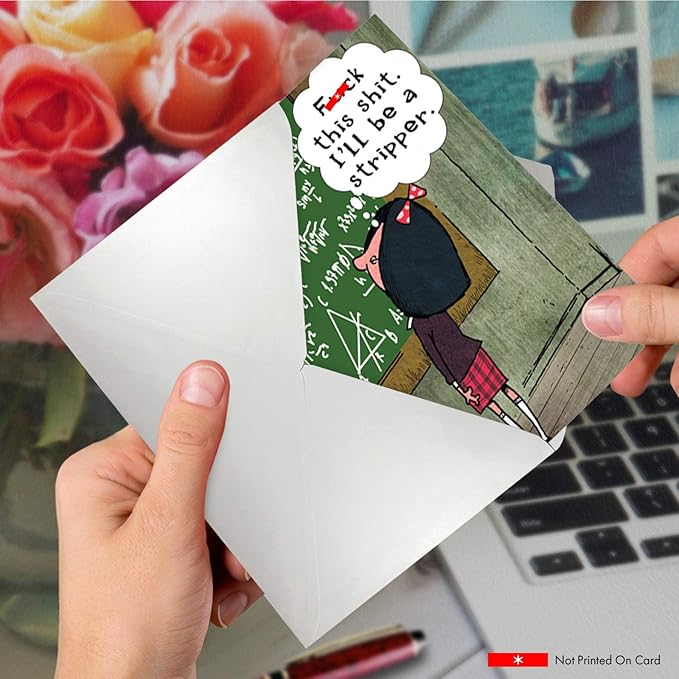 NobleWorks - 1 Funny Birthday Card for Women - Cartoon Humor for Birthdays, Stationery Joke (Buyer Discretion Advised) - I'll be a Dancer 4352